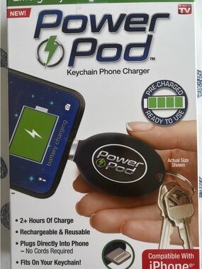 Keychain Phone Charger - Black
